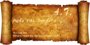 Agárdi Teréz névjegykártya